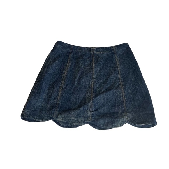 Altar’d State Skirt Denim Blue Scallop Hem Mini Hipster Boho Festival Small NWT - Picture 1 of 7